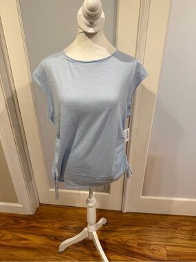 Light Blue Side-Tie Cap Sleeve Top
